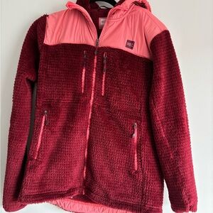 MEC Coral and Maroon Fleece Jacket